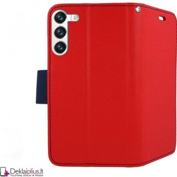 Telone fancy dėklas su skyreliais - raudonas (telefonui Samsung S22)